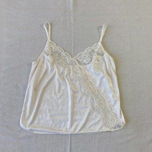 Vintage 80's Ivory Satin Lace Camisole